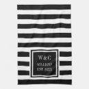 Search for black and white stripes tea towels Monogrammed