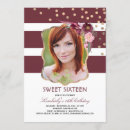 Search for burgundy and gold sweet 16 invitations Watercolor
