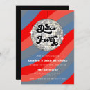 Search for disco ball birthday invitations Red
