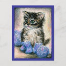Search for kitten with yarn postcards Knitting