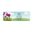 Search for pink tulip return address labels Watercolor