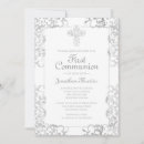 Search for grey first communion invitations Christian