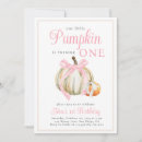 Search for pink pumpkin 1st birthday invitations Fall first birthday