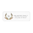 Search for antler return address labels Watercolor