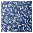 Search for blue and white patterns tiles Flowers