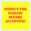 Search for damage stickers Warning
