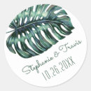 Search for tropical leaf wedding stickers Palm leaves