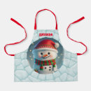 Search for kids snowman aprons Merry christmas