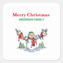 Search for snowman square stickers Christmas tree