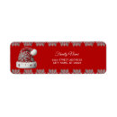 Search for santa hat return address labels Red