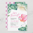 Search for pink flamingo birthday invitations Tropical