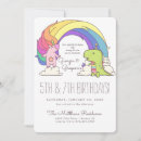 Search for unicorn and dinosaur birthday invitations Rainbow