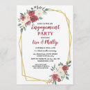 Search for burgundy gold engagement party invitations Marsala