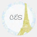 Search for blue damask wedding stickers White