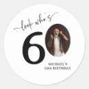 Search for funny 60th birthday stickers Black and white