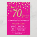Search for pink 70th birthday invitations Cheers to 70 years