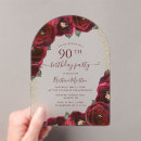 Search for red 90th birthday invitations Script