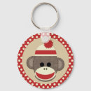 Search for sock monkeys key rings Red