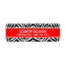 Search for red zebra return address labels Animal