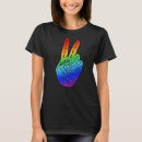 Search for hand peace sign tshirts Rainbow