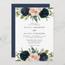 Search for navy blue watercolor wedding invitations Blush