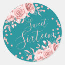 Search for teal sweet 16 stickers Floral