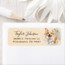 Search for welsh corgi return address labels Watercolor