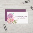 Search for purple flowers business cards Hair stylist