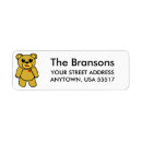 Search for cartoon bear return address labels Cute