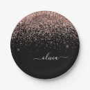 Search for rose gold paper plates Black