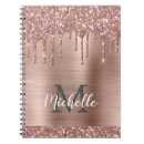 Search for pink glitter notebooks Monogrammed
