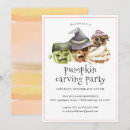 Search for pumpkin carving contest invitations Watercolor