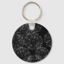 Search for black white flowers key rings Retro