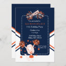 Search for navy blue and orange birthday invitations Party
