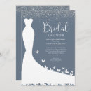 Search for blue and silver bridal shower invitations Glitter