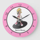 Search for pink and white clocks Girl