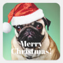 Search for funny pug stickers Santa