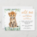 Search for gold safari baby shower invitations Cheetah