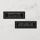 Search for ticket business cards Black and white