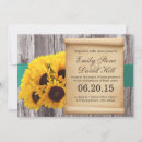 Search for teal sunflower wedding invitations Turquoise