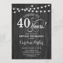 Search for rustic 40th birthday invitations String lights