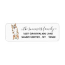 Search for corgi return address labels Watercolor