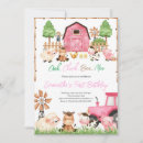 Search for pink farm birthday invitations Girl barnyard