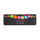 Search for first birthday return address labels Fiesta