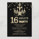 Search for black gold chandelier party invitations Modern