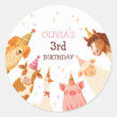 Search for pink animals stickers Girl birthday