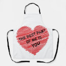 Search for romantic couple aprons Heart