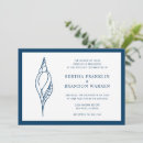Search for beach sea shell wedding invitations Navy blue