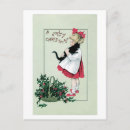 Search for vintage black cat christmas cards Santa