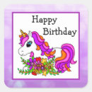 Search for happy birthday purple flowers stickers Unicorn